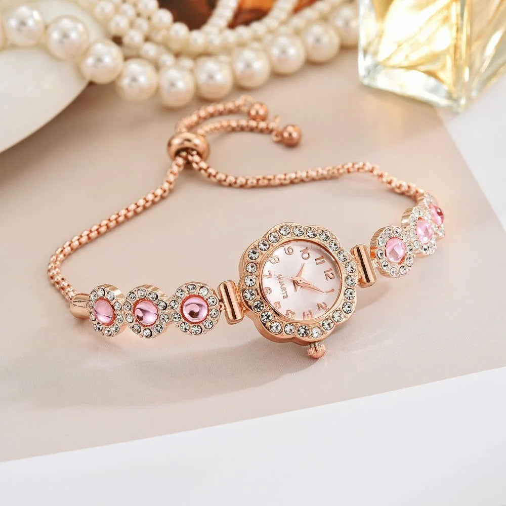 Elegant Rhinestone Women Watches Fashion Ladies Bracelet Strap Quartz Wristwatch Reloj Mujer Girls Clock Gift (Without Box)