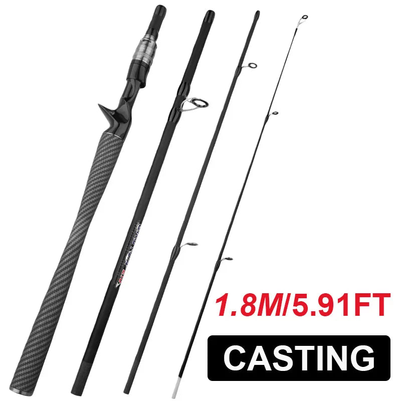 High-Quality Ultralight Fishing Rod 4/5 Sections with EVA Handle Carbon Fiber Material Travel Shore Casting Mini Lure Pole Pesca