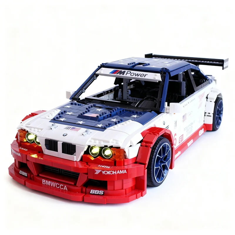 5050pcs MOC BMW M3 E46 GTR ALMS Manual Model Building Blocks Construction Toys Christmas Gift Education DIY Idea Kids Brick