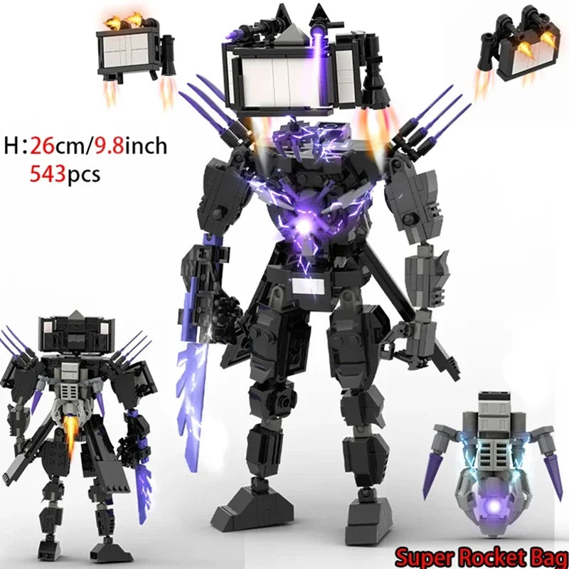 Moc Skibidi Toilet Action Figures Model Building Blocks Camerman Titan Speakerman Surveillance Man TVMan Boys Toys For Kids Gift