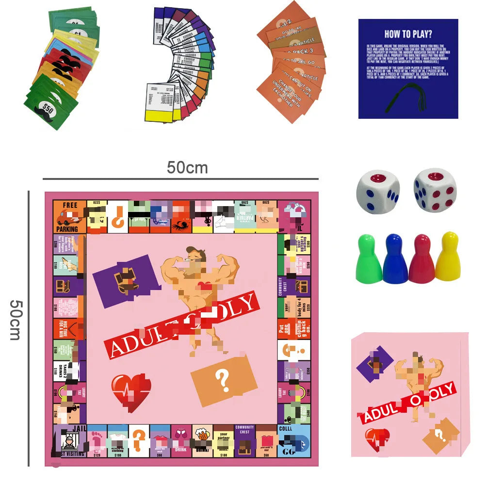 Couple Chessboard Monopolys Party Game, Adult Couple Dating Game Night for Various Festivals, Board Game Gifts for Adult 2025