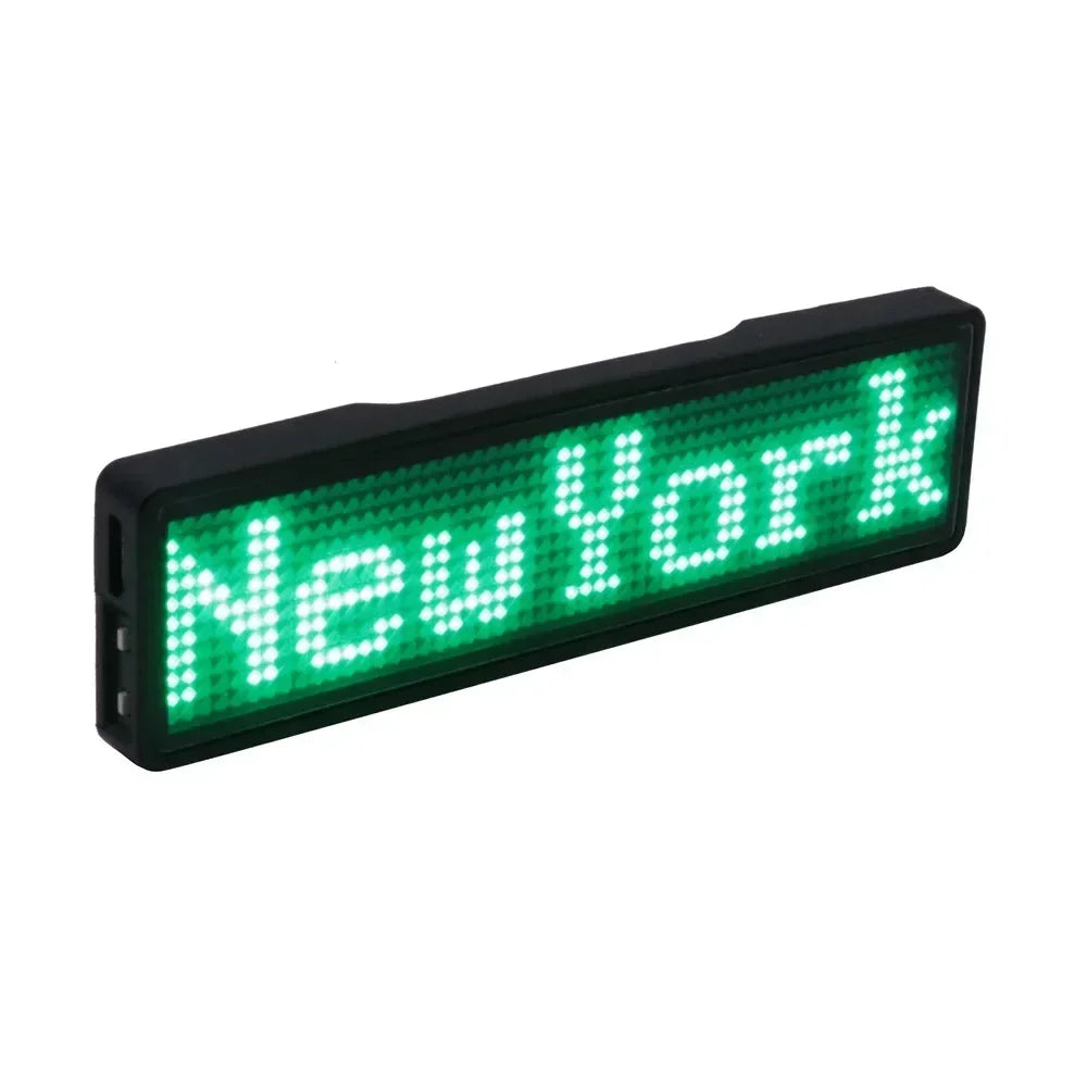 Rechargeable Bluetooth Digital LED Badge Insignia DIY Programmable Scrolling Message Board Mini LED Display LED Name Tag