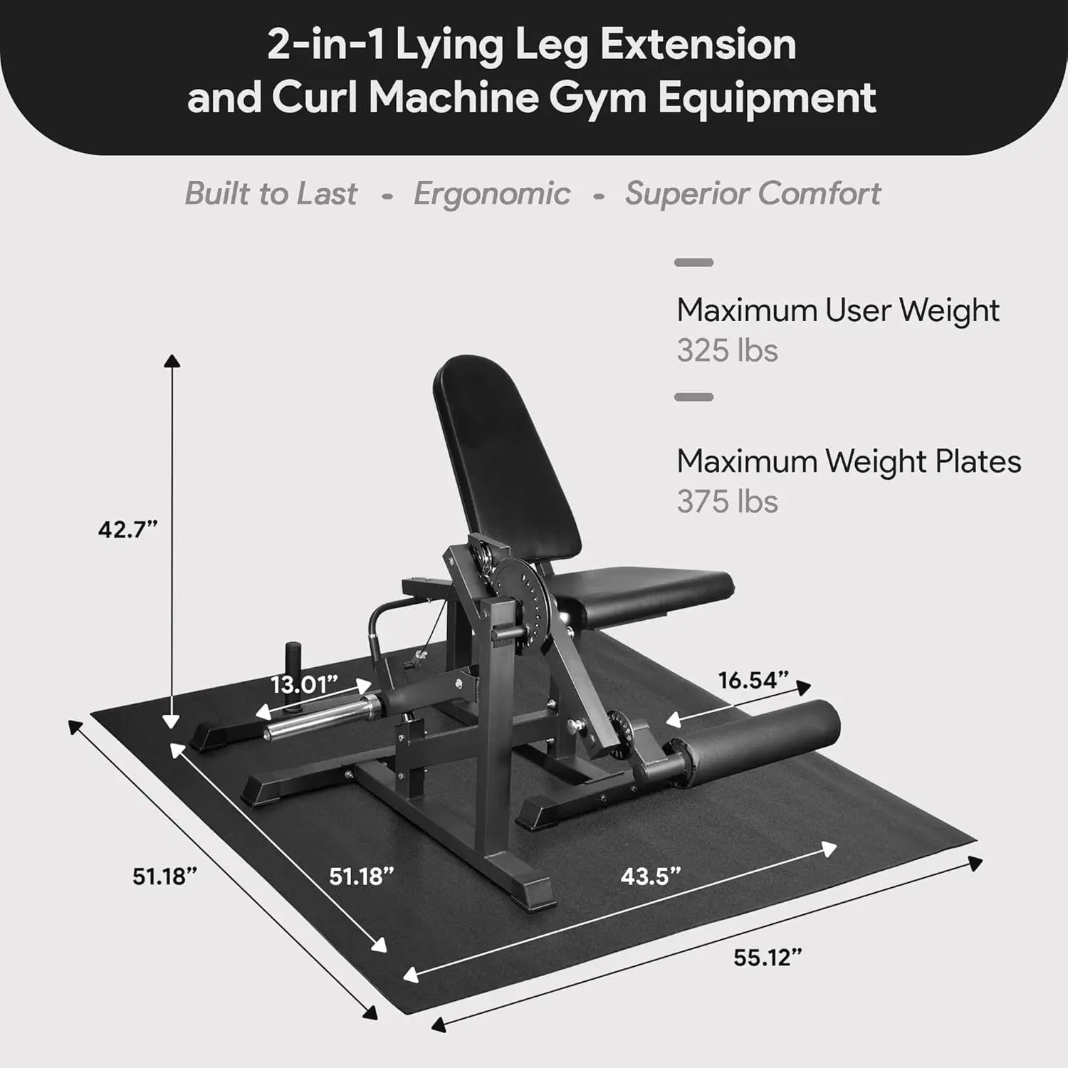 2-in-1 Leg Extension and Curl Machine, Home & Gym Quadriceps Hamstrings Trainer, Adjustable Multifunctional Leg Fitness, Custom