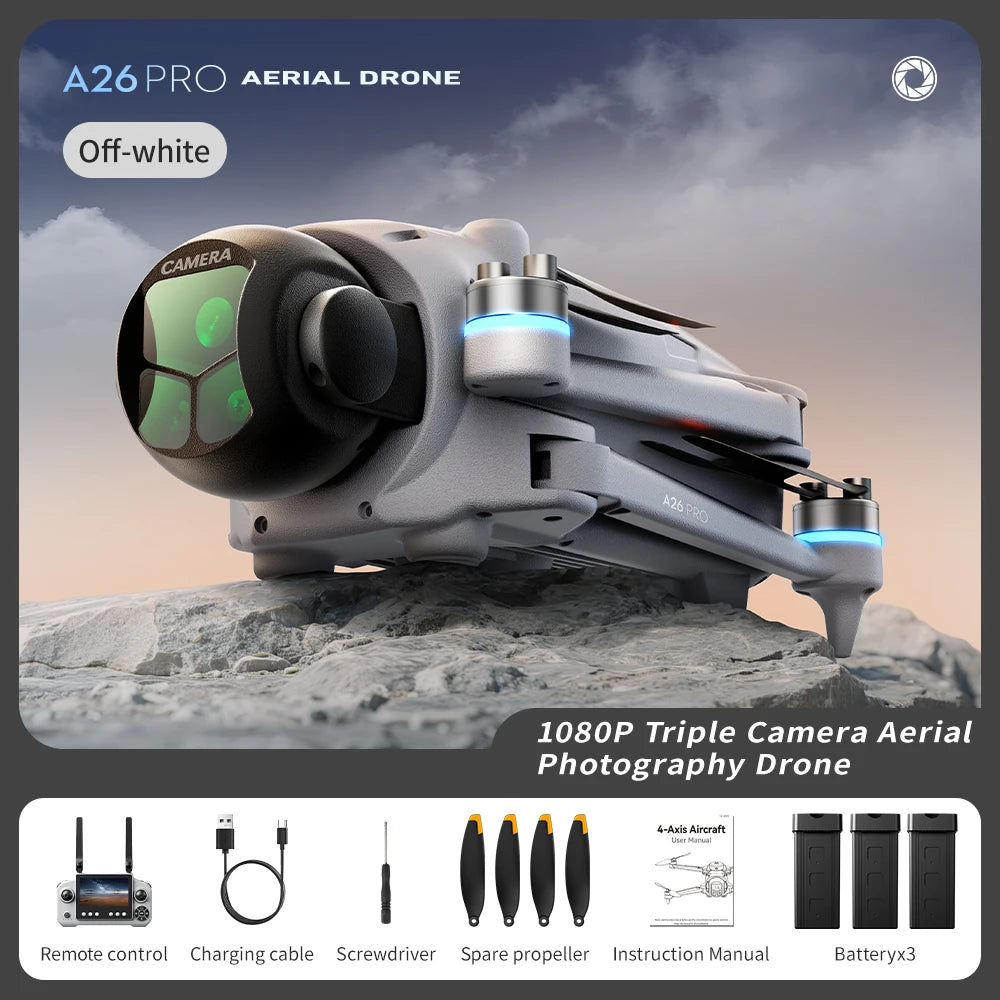 Lenovo A26 Pro GPS Drone 4K HD Excellent Imaging Flagship Triple Camera FPV Brushless Obstacle Avoidance Foldable Quadcopter