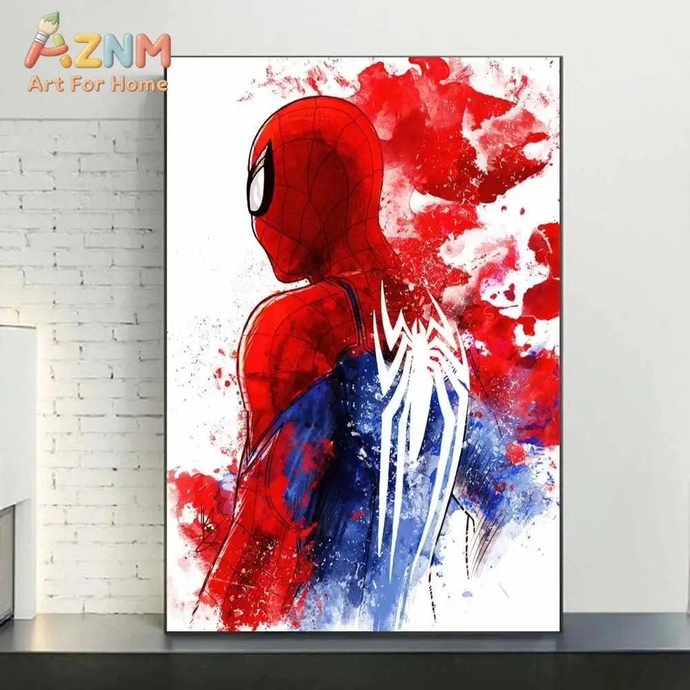Marvel Movie Watercolor Spiderman Superhero Canvas Posters Modern Home Wall Art Painting Print Picture Room Decor