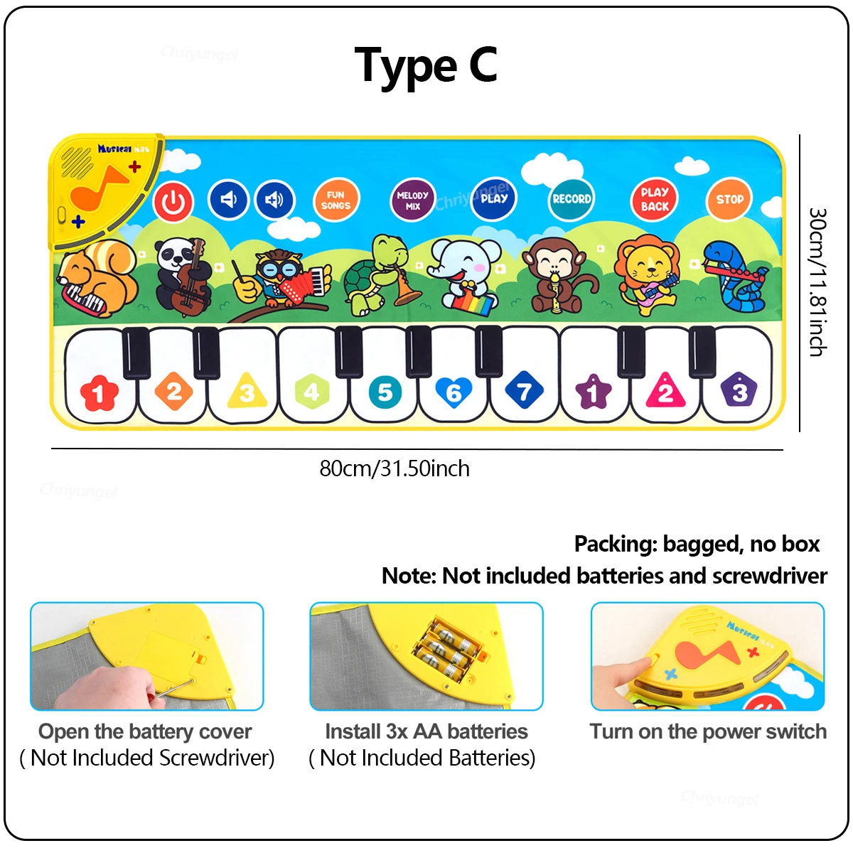 Piano Mat for Kids Kids Toddlers Floor Keyboard Dance Mat Baby Fitness Play Musical Carpet Music Instrument Toys Girl Boy Gift