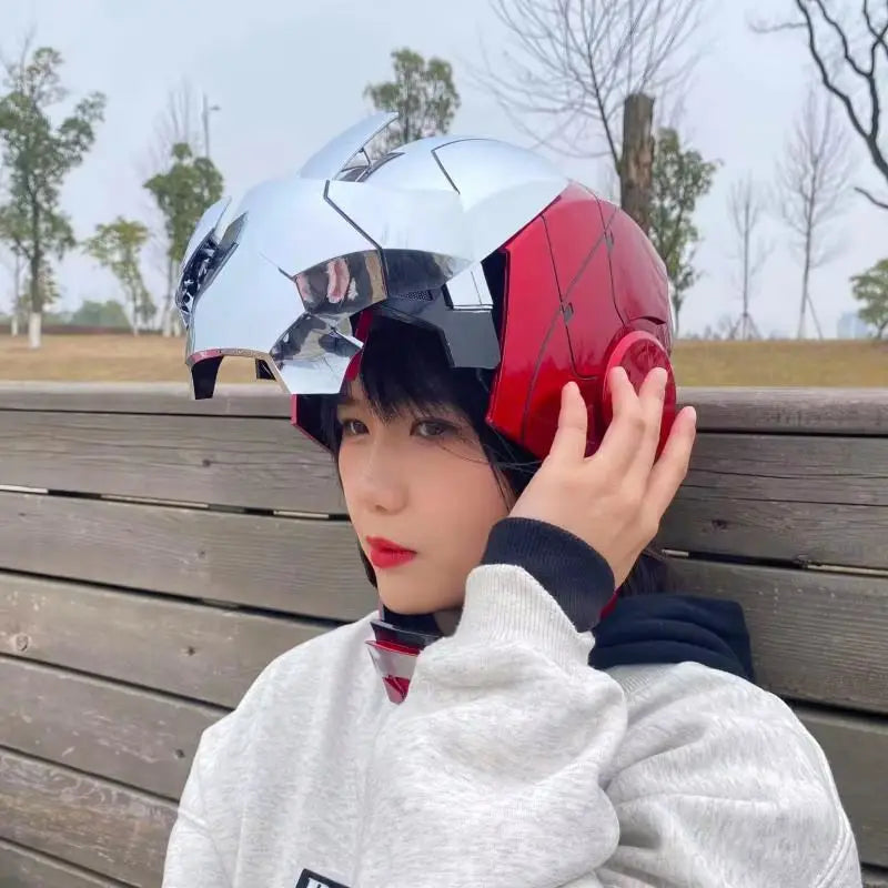 Marvel 1:1 Iron Man Mk5 Jarvis Helmet Remote Voice Control Auto Helmet Mask With Led Light Figure Boy Christmas Birthday Gift
