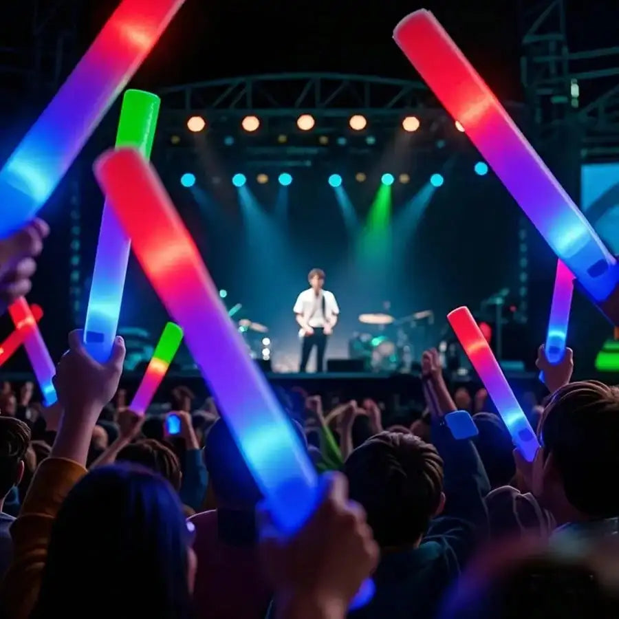 Glow Party Supplies Neon Party 100 PCS LED Glasses And Foam Glow Sticks Combo Bulk Light Up Shutter Glasses Bracelets For Birthday Wedding Concert Rave Valentine Christmas Party Favors Glow In The Dark Party Decor
