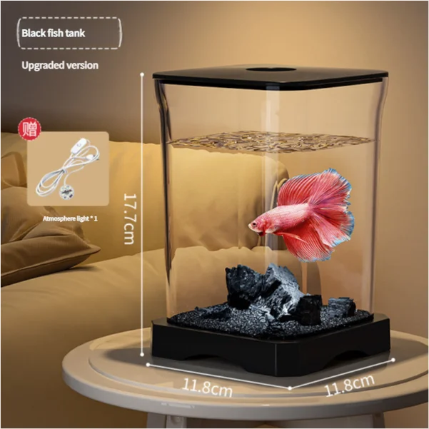 4K High-definition Desktop Fish Tank Acrylic Fish Tank Detachable Transparency Small Tank Multipurpose Amphibian Feeding Box