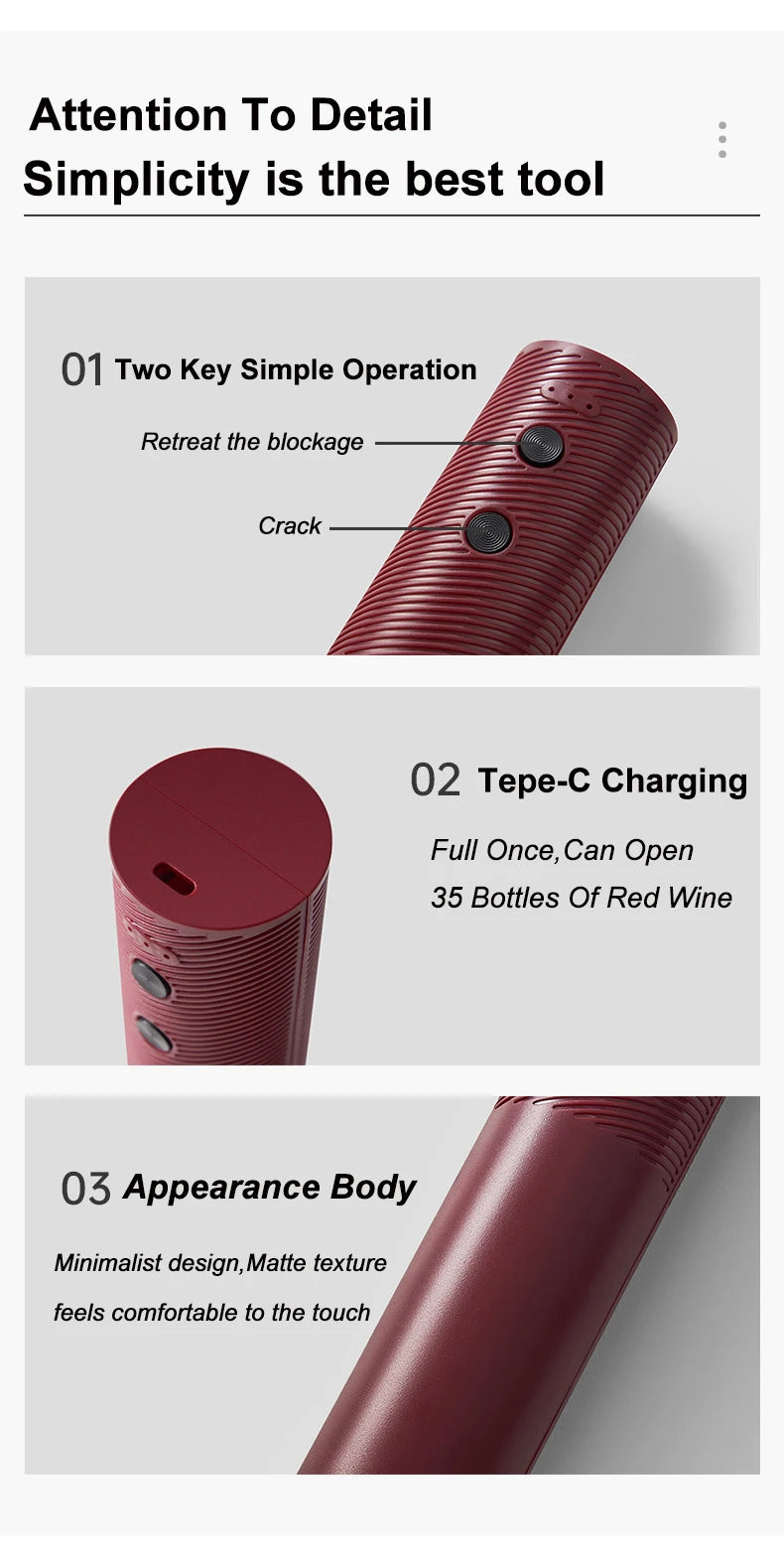 Pop open your favorite bottle effortlessly with this electric wine bottle opener—stylish, quick, and hassle-free!