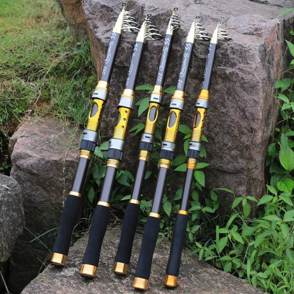 Sougayilang 2.1m-3.6m Spinning Fishing Rod Carbon Trout Carp Telescopic Fishing Pole Lure Fishing Rod Tackle