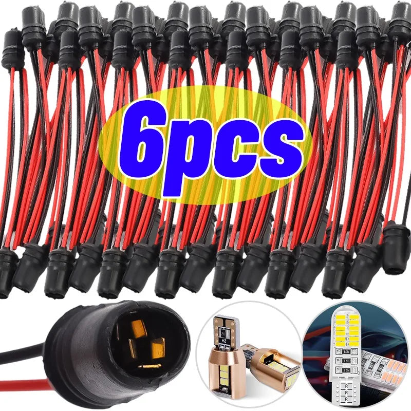 T10 W5W Car Wedge Light Bulb Socket Connector Holder Extension LED Lamp Bulb Base Holder Replacement Car Parts 6/1pcs