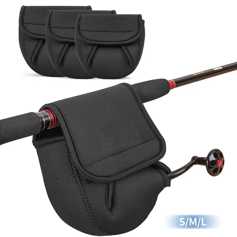 S/M/L Spinning Fishing Reel Cover with Adjustable Strap,  Outdoor Reel Bag for Bump and Scratch Protection