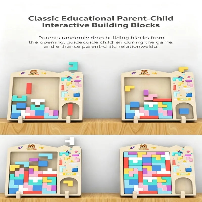 Parent-child activities of Tetris building blocks develop brain thinking and train children to think puzzles.