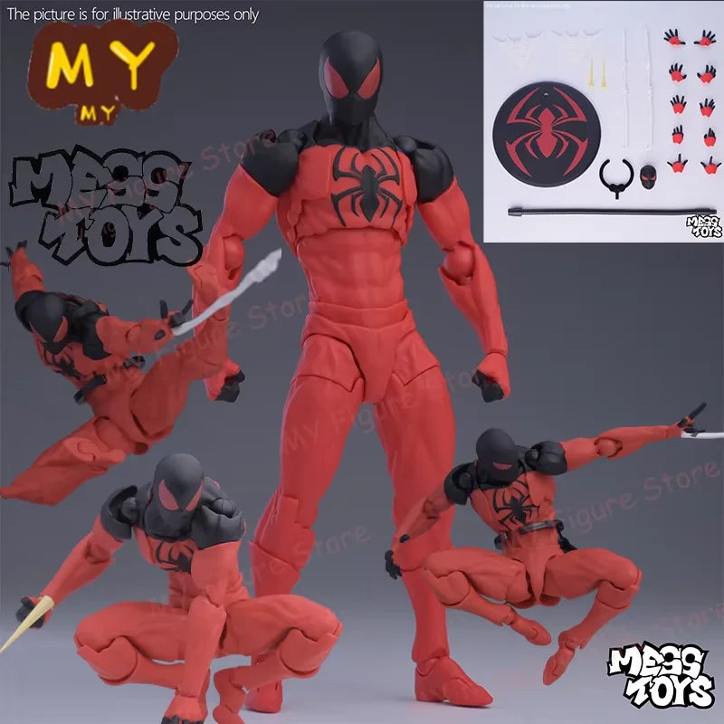 Mess Toys Spiderman Figure Black Suit Neighbor Symbiote MessToys Scarlet Neighbor Action Figure CT Toys Black Red Spider Man Toy