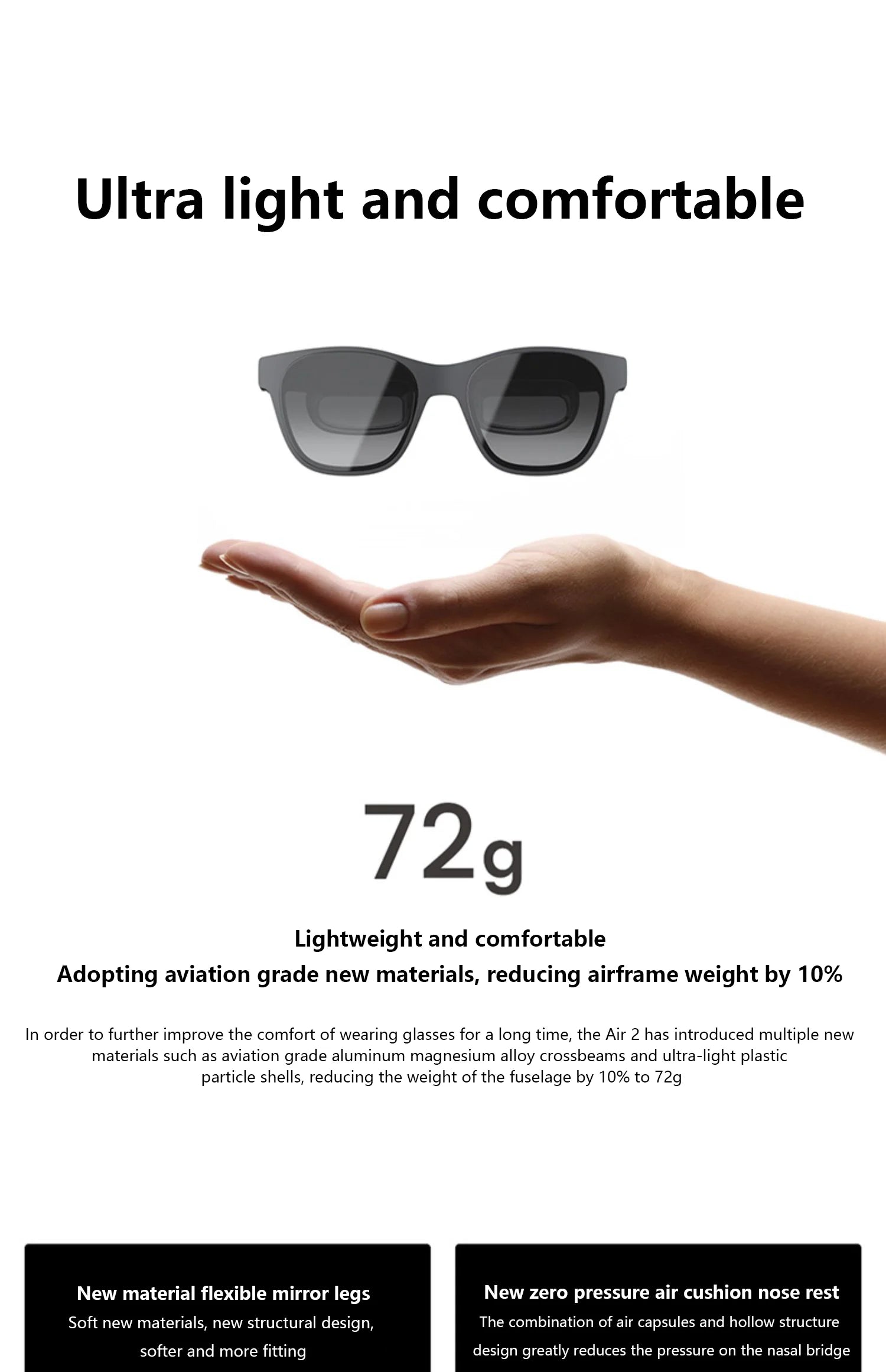 Original XREAL Air 2 Smart AR Glasses 130 Inch Micro OLED Big Screen 120Hz 1080P View for Phone Computer Not VR Virtual Reality