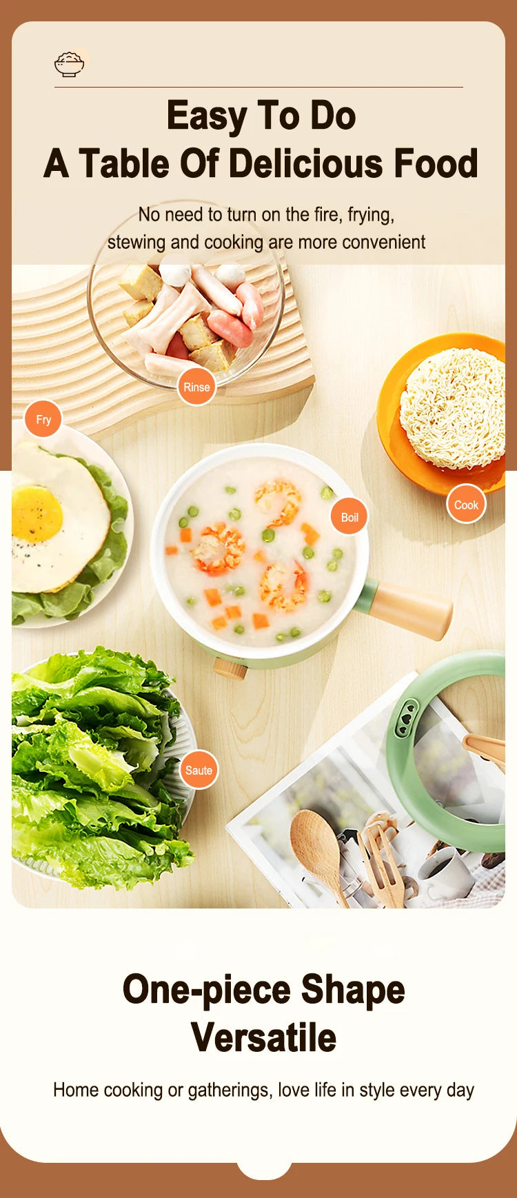 220V/110V Multifunction Cooker Household Single/Double Layer Hot Pot Mini Electric Cooking Machine Non-stick Pan Pots EU /USPlug