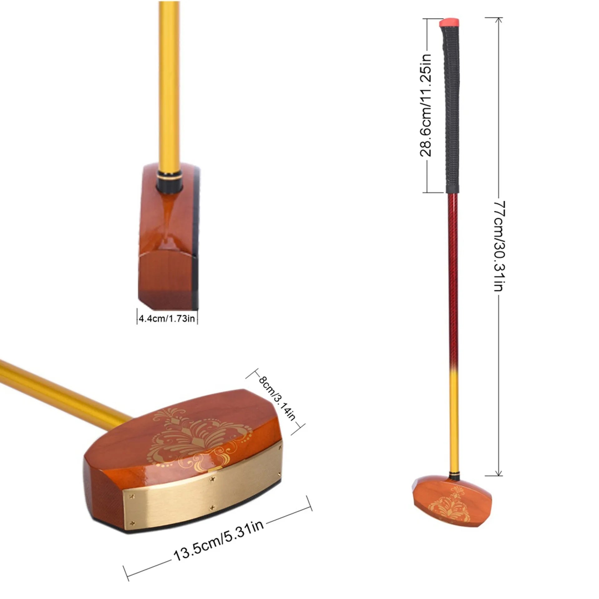 Park Golf Clubs Lightweight Maple Wood Graphite Shaft TPE Grip for Men and Women Low Center Wooden Heads
