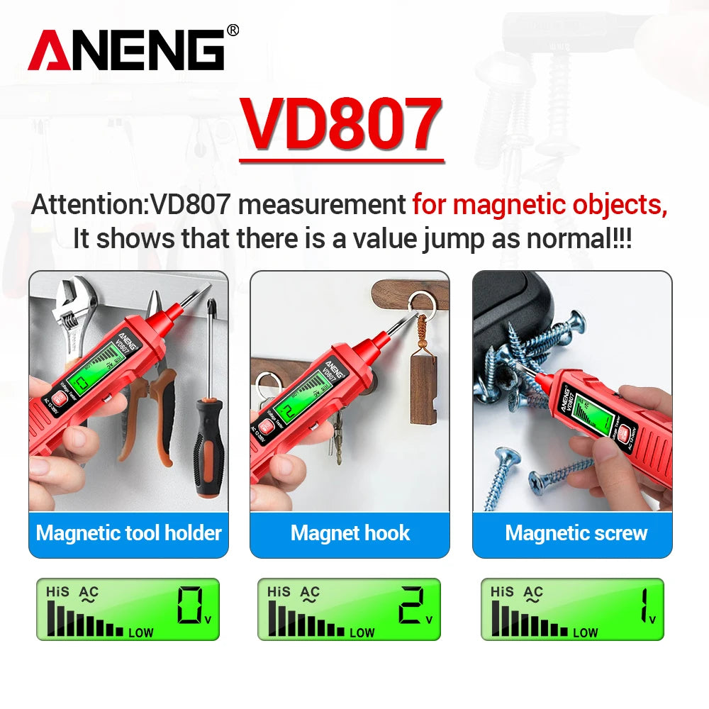Safely detect live wires with this one-word induction portable smart electric pen tester—featuring NCV sensor and compatible with 50/60Hz for accurate, non-contact voltage testing!