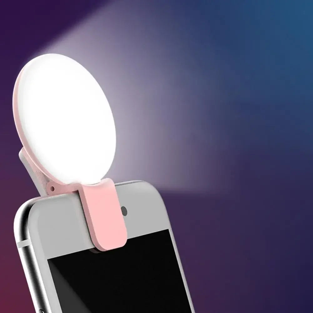 Brighten your selfies anywhere with this portable mobile phone LED selfie ring light—compact, convenient, and easy to use!