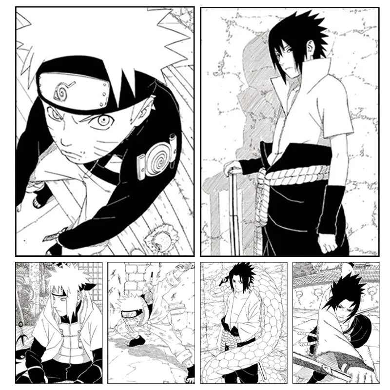 Naruto Decorative Painting Frameless Anime Cartoon Printing Uchiha Sasuke Poster Room Decoration Canvas Mural Holiday Gifts
