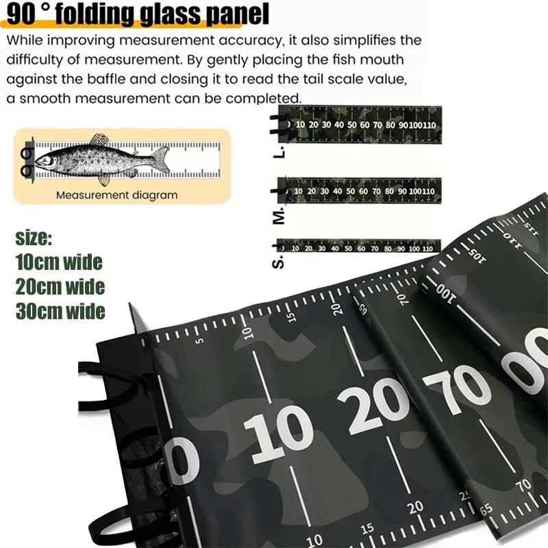 1pcs Fishing Ruler PVC Waterproof Durable Of Measuring Tape for Tackle Box, Boat, Kayak Fishing Gear Use Width 10cm 20cm 30cm