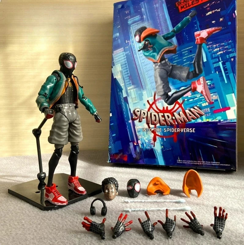 2026 Popular New Thousand Value Practice Parallel Universe Miles Spider Man Super Mobile Handheld Toy Marvel Doll Model Gift