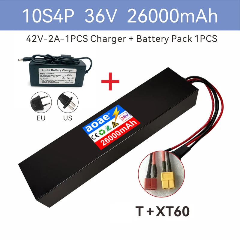 36V Electric Scooter Battery 10S4P 14Ah 18650 Grade-A Cells 500W-1000W Built-in BMS for M365 XT30 JST Long Range
