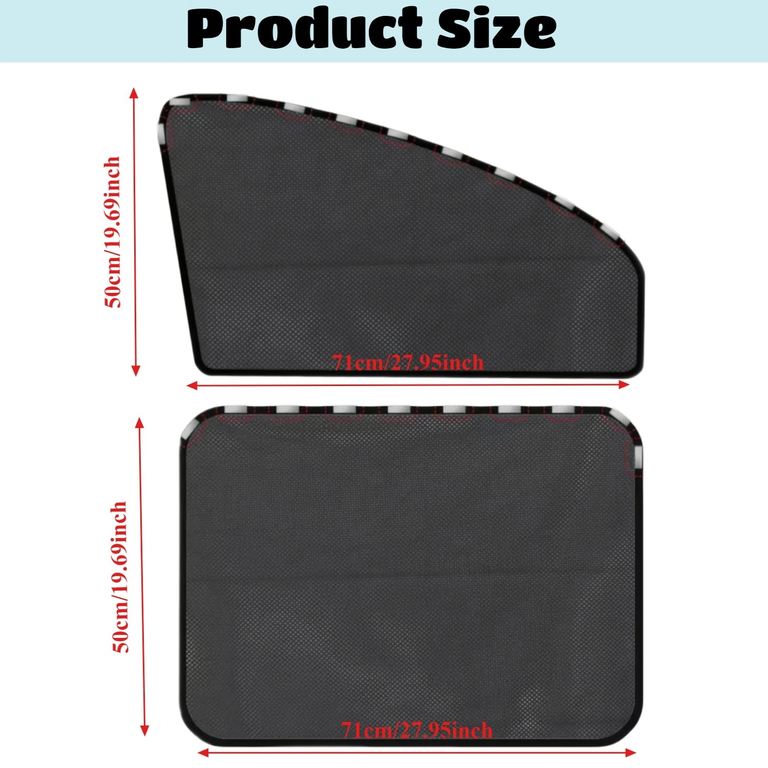4pcs Magnetic Front Rear Window Curtain Summer UV Protection Universal Foldable Window Sunshades with Small Hole Auto Accessory