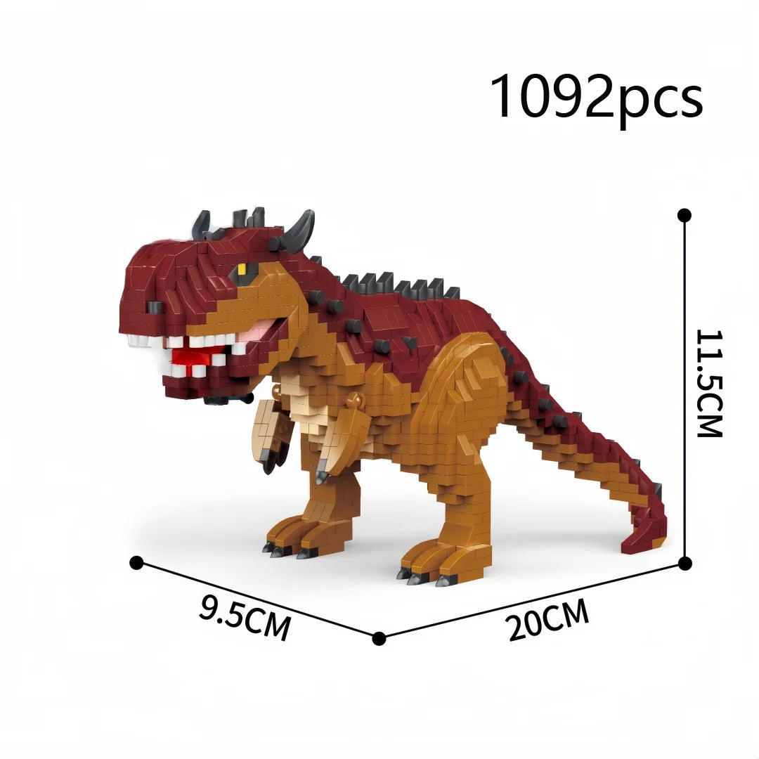 KNEW BUILT Stegosaurus T-rex Micro Mini Building Block Toys-Create Dinosaur Word,Festival Gift for Kids,Puzzle DIY Assembly Toy