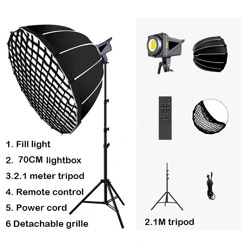 200w Photography Light Kit Light Box LED COB live Video Light Sun Fill light High Brightness CRI 95+ 2700-6500K 220V Dimmable