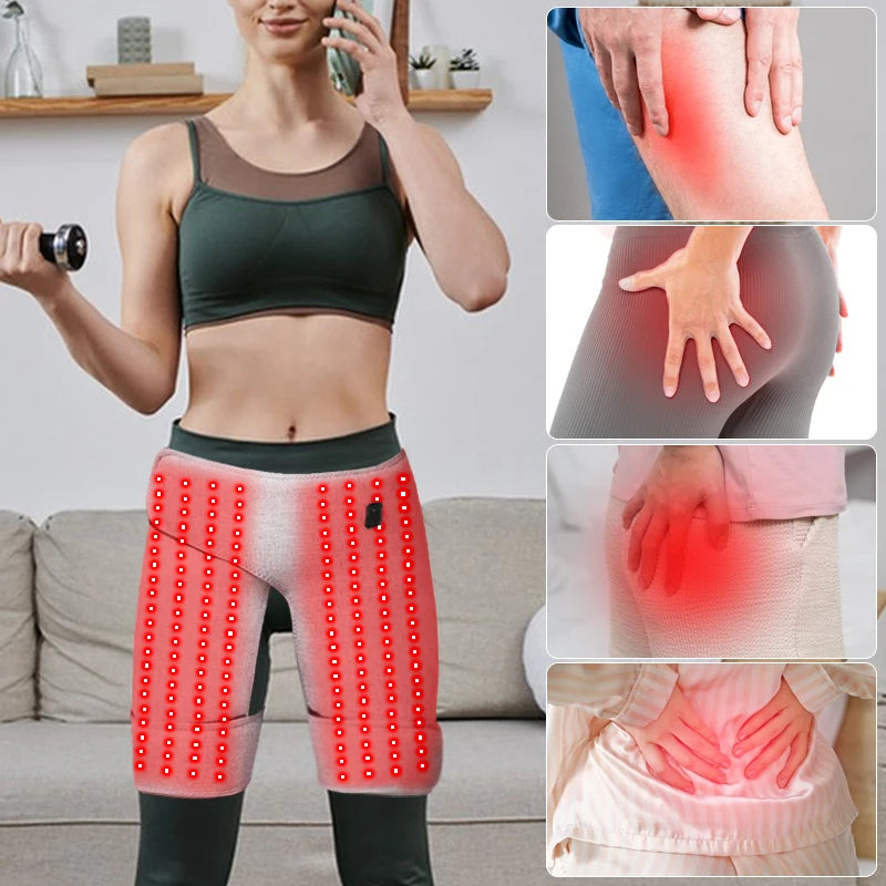 Red Light Hip Heating Support Electric Heated Massager Vibration Thigh Buttock Muscle Relaxation Relief Pain Helpful for Sleep
