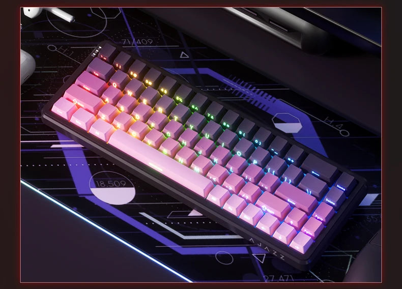 AJAZZ AK680 MAX Magnetic Switch Mechanical Keyboard 60% Rapid Trigger 0.01mm 8K/1K Return 68 keys Wired/Wireless Gaming Keybaord