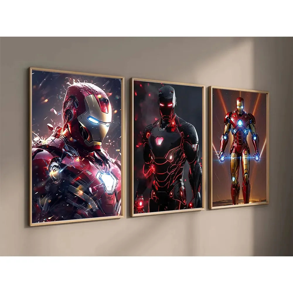 1PC frameless, Paintings Avengers Poster Print Marvel Movie Figures Decor Iron Man Wall Art Canvas Painting Superhero Kid