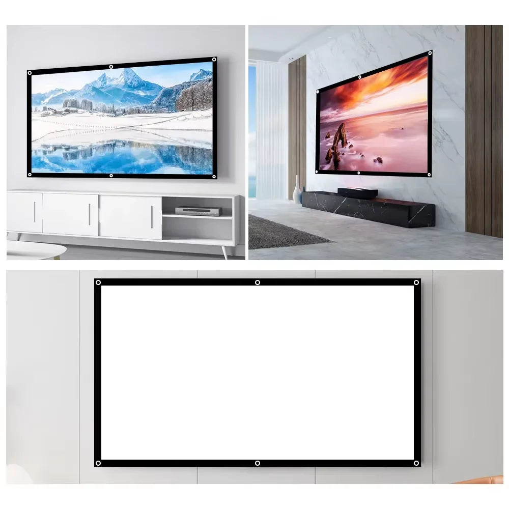 Enjoy big-screen entertainment anywhere with this simple, foldable projection screen—available in sizes from 60 to 150 inches!