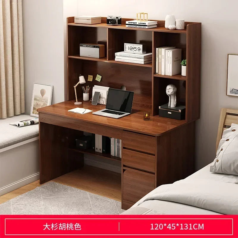 Simple Desk Bookshelf All-in-one Computer Desk Storage Space Student Home Study Bedroom Office Desk with Household Furniture