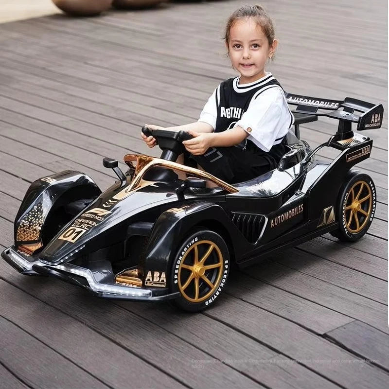 Hot Sale 2-seater F1 kids e-go-kart | 12V , e-bike/scooter-like, Parent-controlled (Safe), Parent-kid Fun, fit for Parks