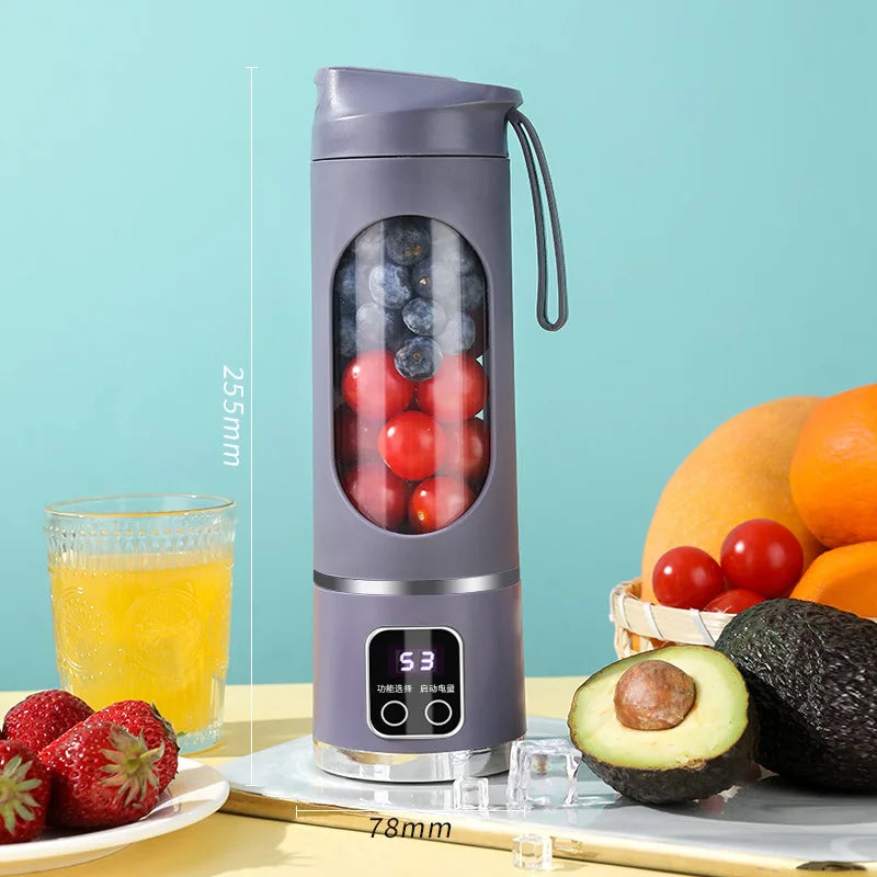 8-blade USB charging, smoothie, kitchen ingredient processor, portable juicer, 3-speed adjustable multi-function mixer juicer