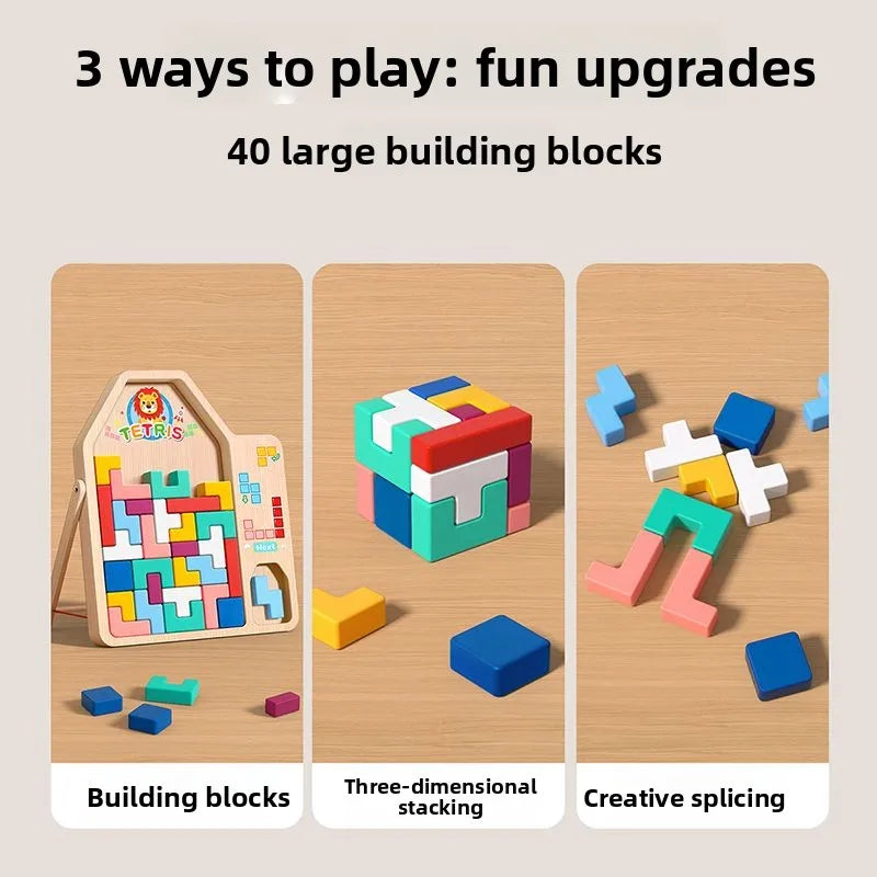 Parent-child activities of Tetris building blocks develop brain thinking and train children to think puzzles.