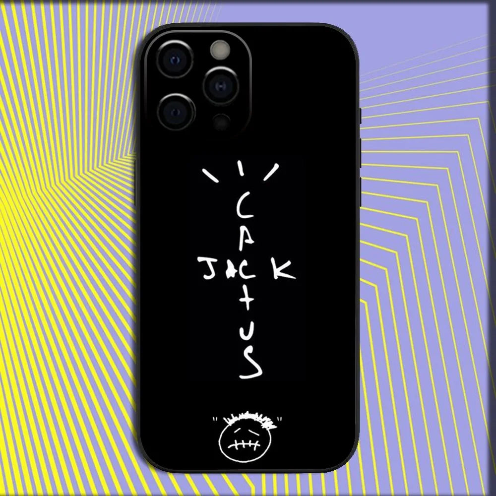 Travis Scott Cactus Jack Phone Case For iPhone 16 15 14 13 12 11 Pro Max Mini X XS SE 7 8 Plus 16E Shockproof Soft Cover Fundas