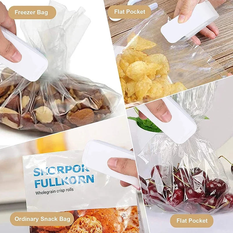 Seal your food bags easily with this mini heat bag seal machine—thermal plastic sealer perfect for keeping packages fresh and airtight!