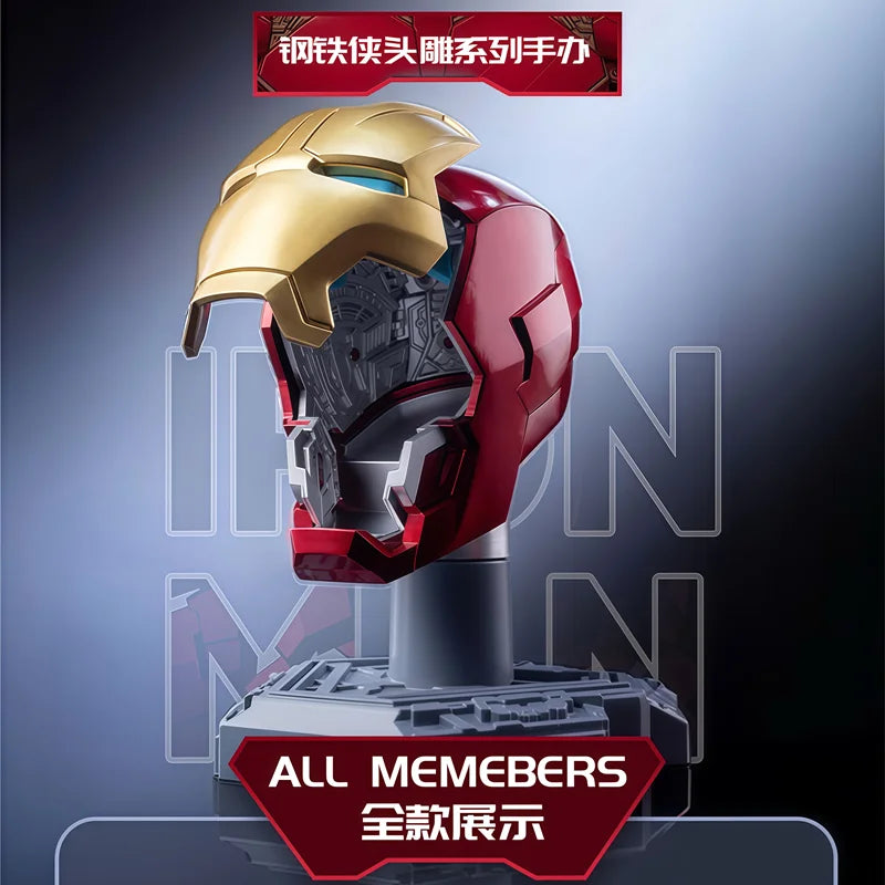MORSTORM Tony Stark Iron Man Helmet MK7 MK15 MK46 MK85 MK42 MK21 MK 16 Anime Figure Model Assembly Toys Blind Box Christmas Gift