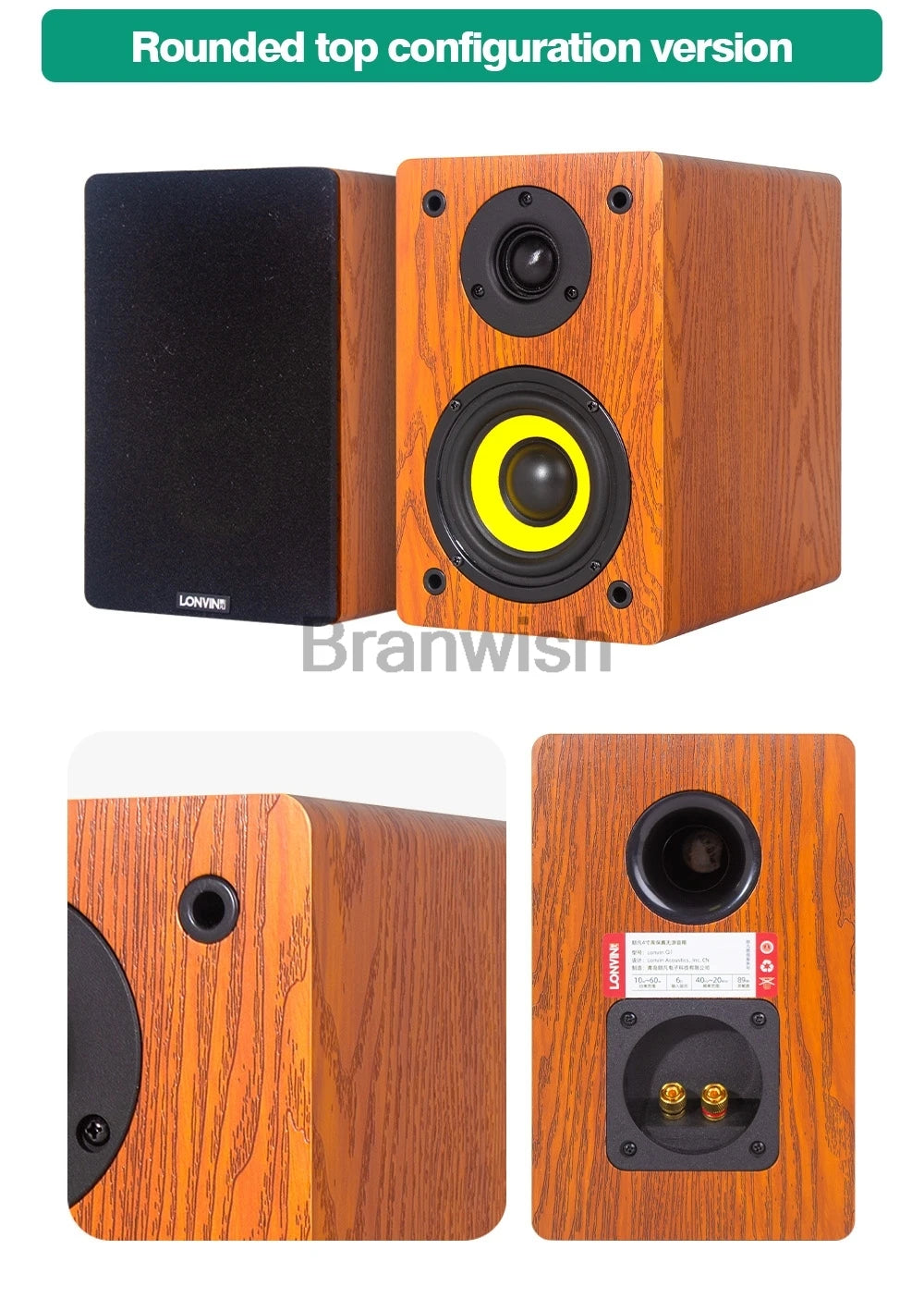 120W High-power High-fidelity Speaker Home HIFI Fever Passive Audio Home Theater Bookshelf Desktop Surround 4 Inch Speakers