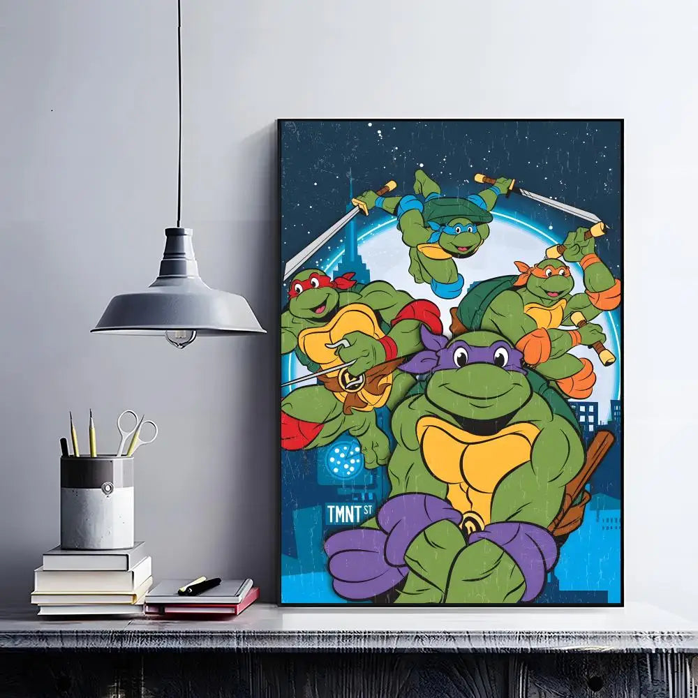 Classic Teenage Mutant Ninja Turtles Poster Posters Retro Kraft Paper Sticker DIY Room Bar Cafe Aesthetic Art Wall