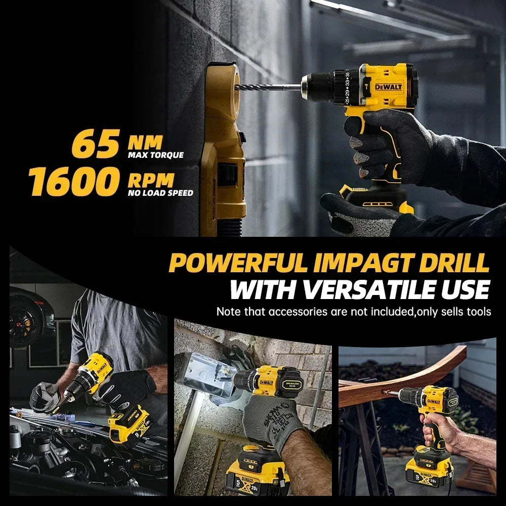 DEWALT DCD805 20V Power Tools Brushless Impact Drill Cordless Electric Screwdriver Multi-Function Hand Drill
