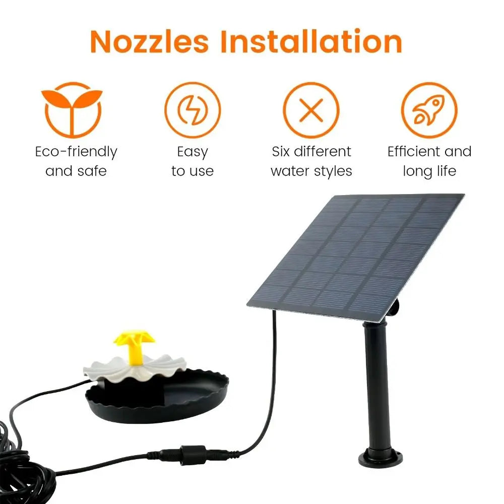 Fish Tank DIY Solar Fountain Pump With Water Pump With Spray Heads Water Sprinkler Sprayer Solar Panel Solar Panel Fountain Pond