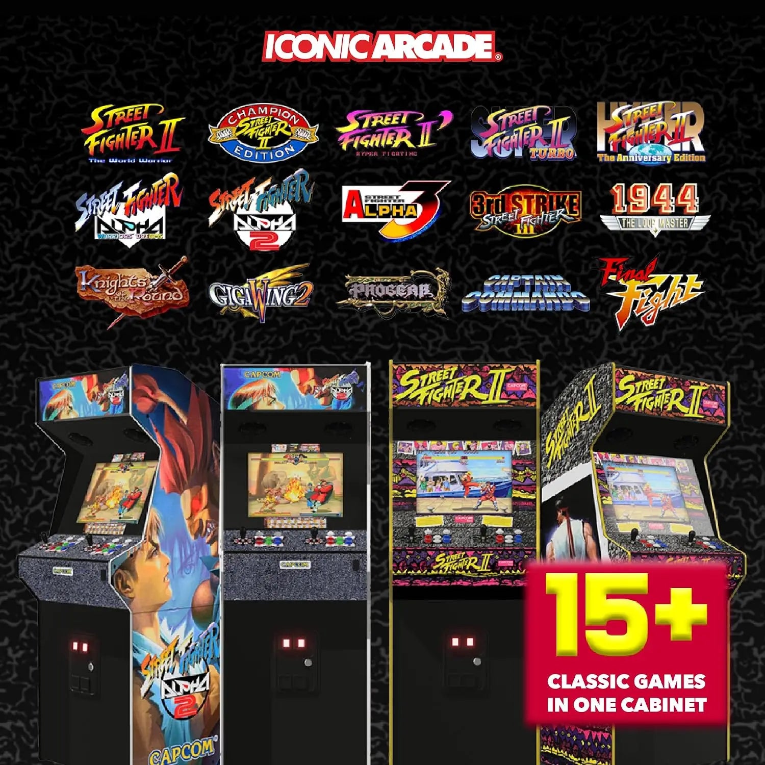 Street Fighter II: The World Warrior XT - Home Arcade Machine | 9/10-Scale Multiplayer Cabinet - 15+ Capcom Games,, Custom