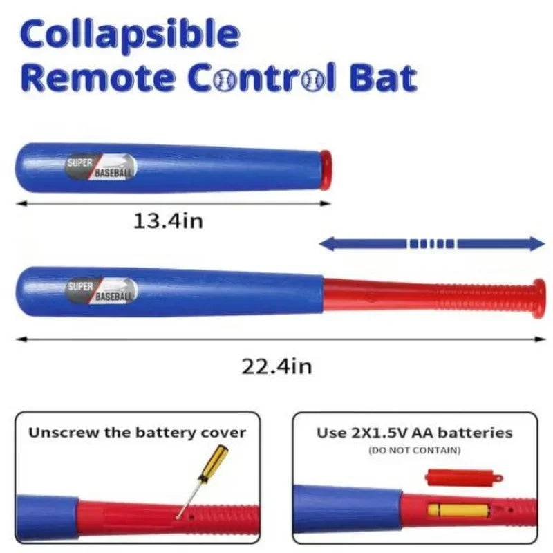 Parent-child Interactive Kids Baseball Set Electric Remote Control Pitching Machine Space Style Sport Training Toy for Kids 3+ Y