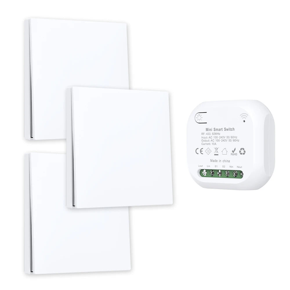 New High-End No Battery Self Powered Wireless Switch 1/2/3 Gang High-Sensitivity Kinetic Switches Rf433mhz Waterproof Panel