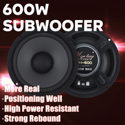 Car Audio Speaker 6 Inch 600W 2-Way Full Range Frequency Automotive Audio Loudspeaker Heavy Mid-bass Ultra-thin Modified Speaker